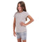 Girls summer pajama set Grey t-shirt + Grey Checkered shorts